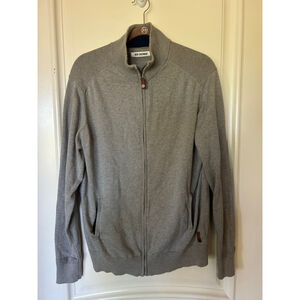 Men's Ben Sherman Grey & Navy Full Zip Cardigan Sweater XL